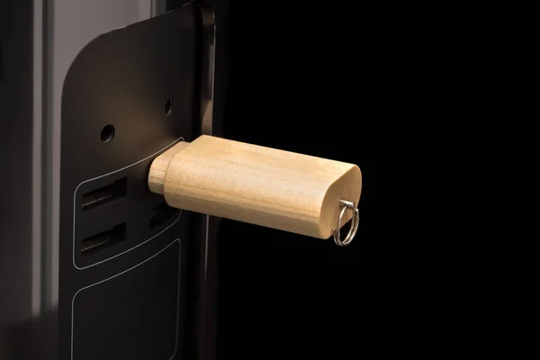 Bir bilgisayara bağlı Usb ahşap bellek sopa