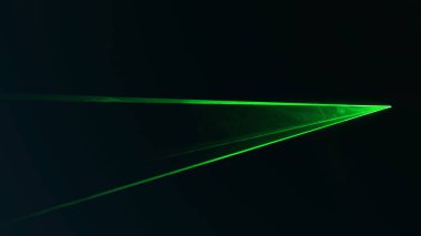 Üçgen şeklinde küçük disk yeşil lazer. Taraftan görüldü