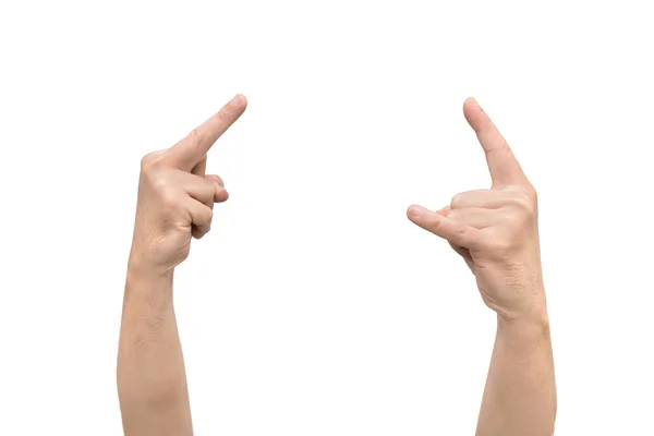 Gesture Insult Finger Gesture Horns Isolated White Background — Stok Foto