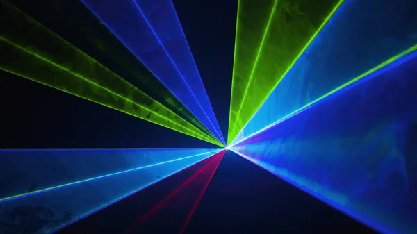 Κύκλος Των Φώτων Ντίσκο Λέιζερ Διάφορα Χρώματα Δημιουργούν Ακτίνες Φωτός — Φωτογραφία Αρχείου