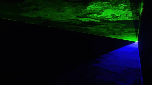 Πράσινο Και Μπλε Disco Laser Ένα Light Show Πλευρική Προοπτική — Φωτογραφία Αρχείου