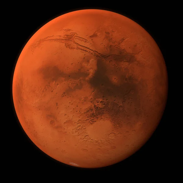Mars gezegeni yüksek çözünürlükte - aynı güneş sisteminde yer alıyor. Siyah arkaplan