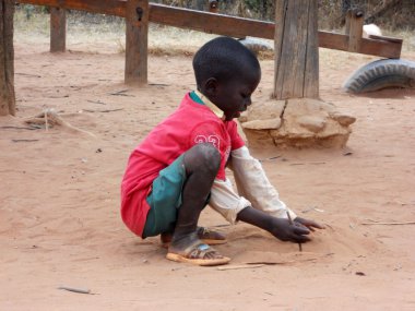 Afrika 385 - bir gülümse Afrikalı çocuğun günlük hayatın anlar