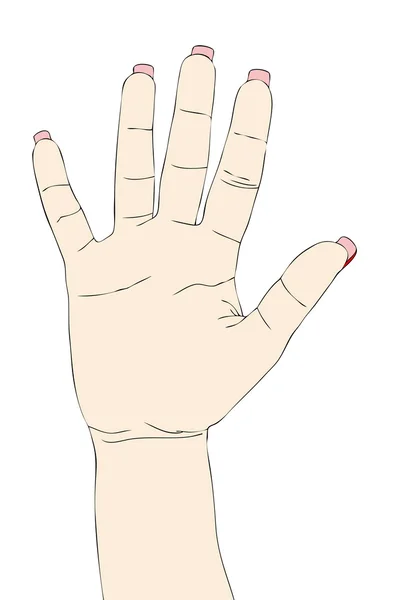 Işaret ve sembolleri ile el - beş — Stok fotoğraf
