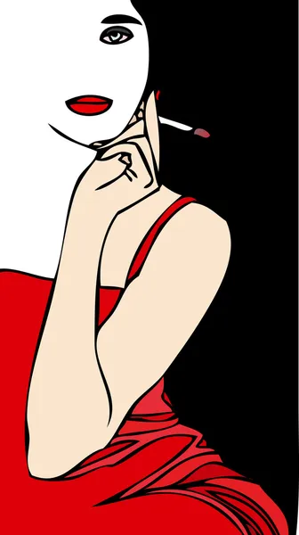 Femme avec cigarette — Photo