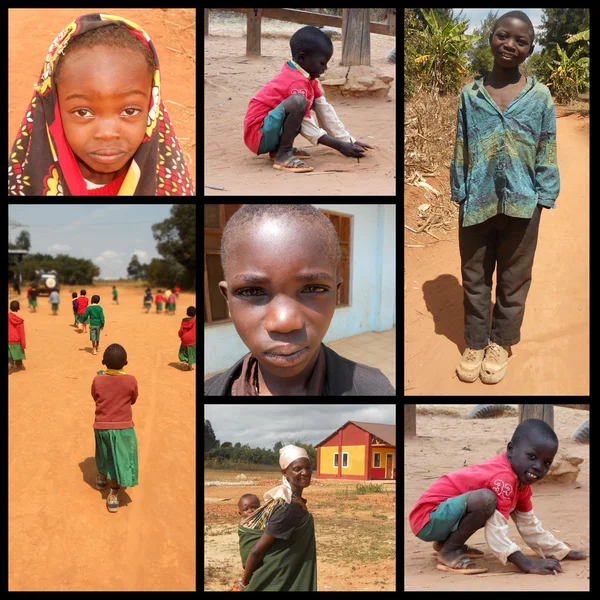 Sorriso per l'Africa - Momenti di vita quotidiana dei bambini africani — Foto Stock