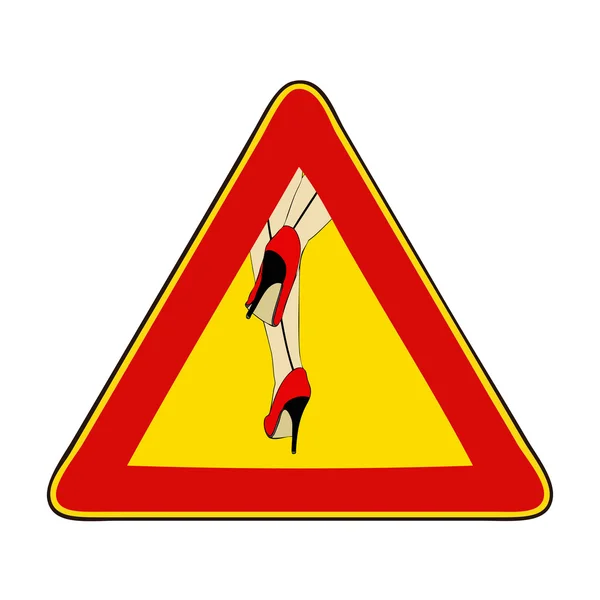 Road sign - Caution High Heels — Stock Photo, Image