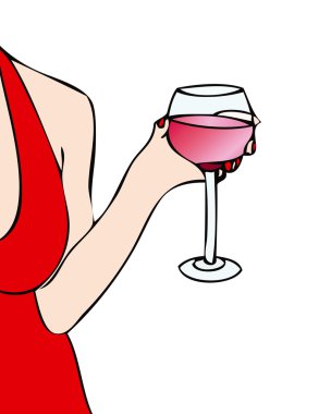 kadın ve kırmızı şarap