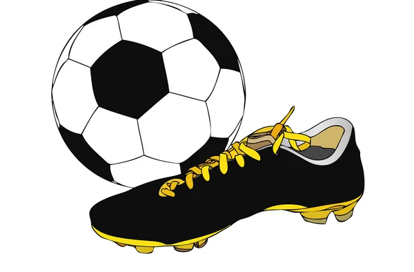 Chaussures et ballon de football — Photo