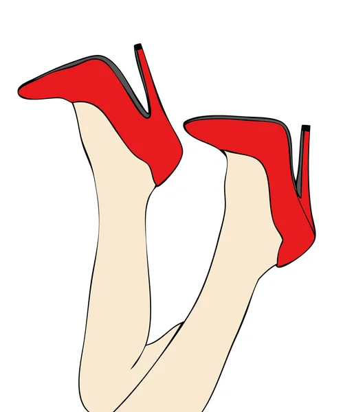 Les Belles Chaussures Rouges Une Femme — Photo