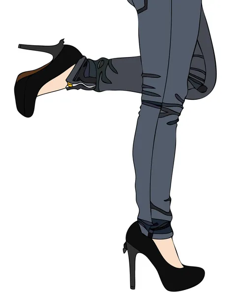 Jeans and Sexy High Heels — Stock Vector