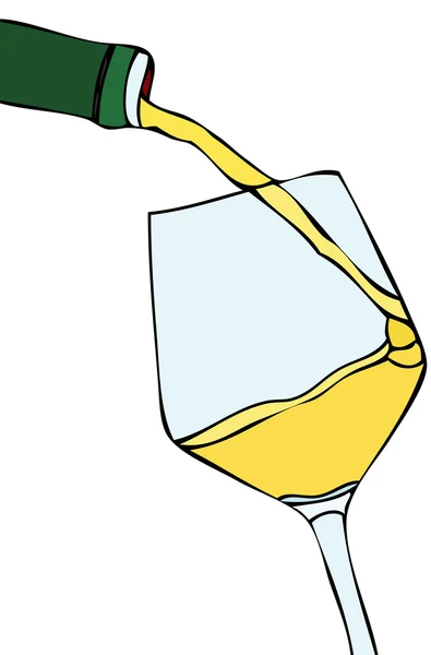 Glas Weißwein — Stockvektor