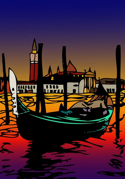 Gondola in San Marco — Stockvector