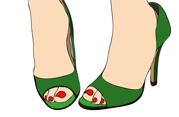 Zapatos verdes — Vector de stock