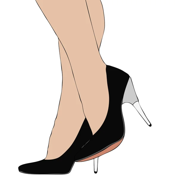 Piernas con tacones altos — Vector de stock