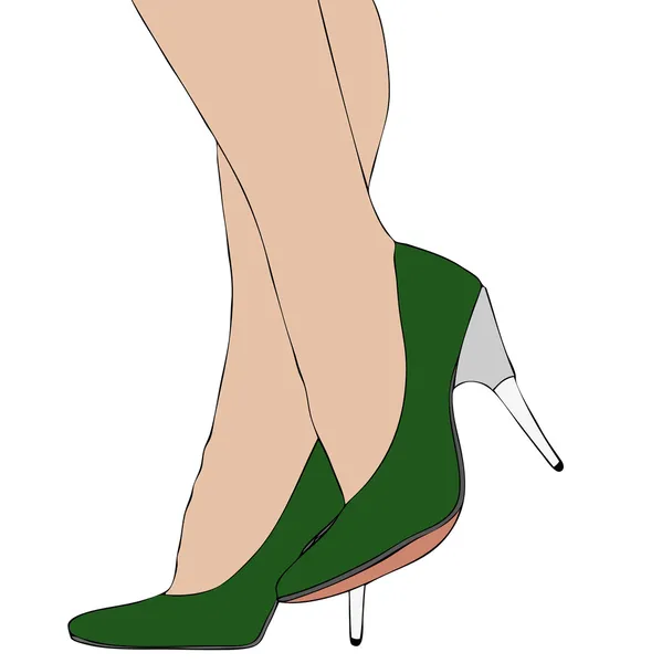 Piernas con tacones altos — Vector de stock