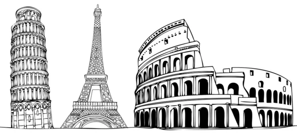 Monuments dans le monde — Image vectorielle