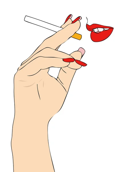 Στόμα και το τσιγάρο — Διανυσματικό Αρχείο