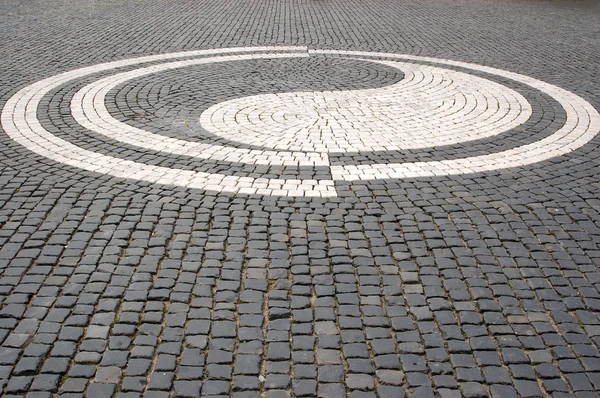 Cobblestones in the square of the city of Augsburg - Germany — Stock Photo, Image