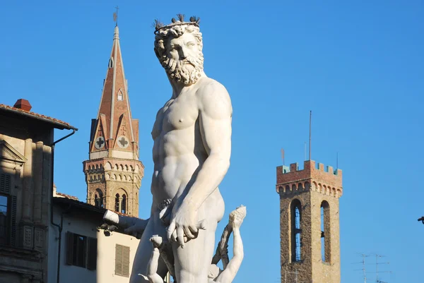 フィレンツェ - イタリア - 211 - ネプチューンの像 — ストック写真