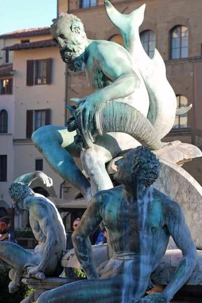 Staty av Neptunus (detalj) - Florens - Italien - 222 — Stockfoto