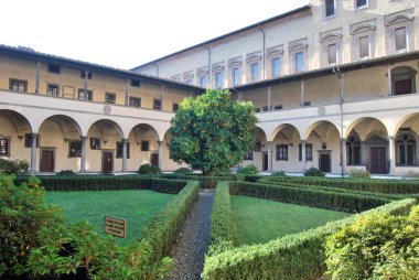 The ancient cloister of San Lorenzo in Florence - Tuscany - Ital clipart