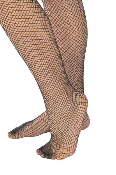 Woman in fishnet stockings — Stock Photo, Image