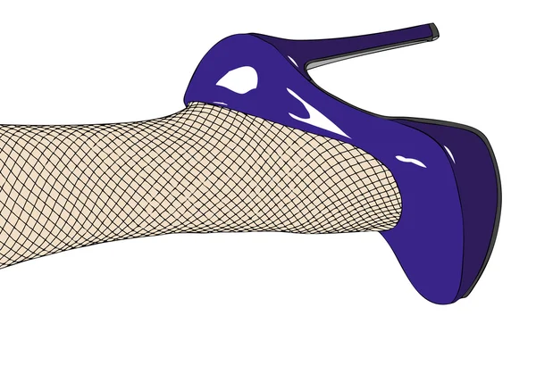 Shoes and fishnet stockings — Stock Photo, Image