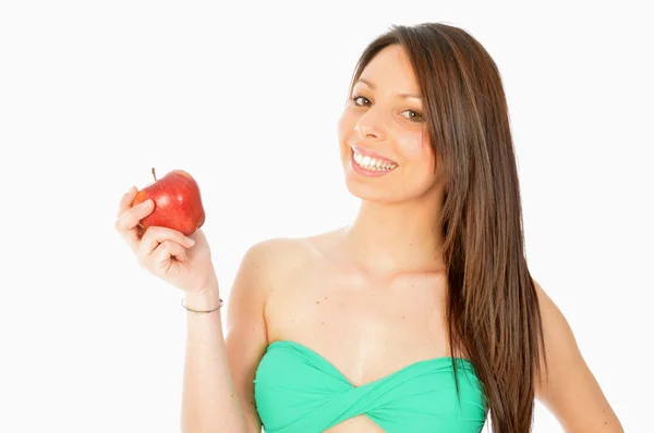 Egy alma a nap tartja az orvos (régi olasz mondás körülbelül kör) — Stock Fotó