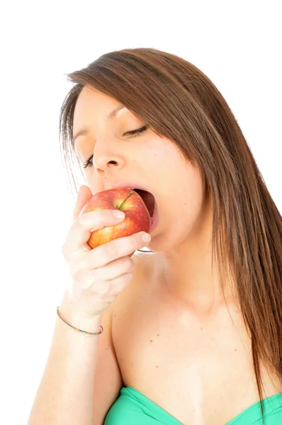 Bir elma bir gün doktor yuvarlak hakkında (eski İtalyan söyleyerek tutar) — Stok fotoğraf
