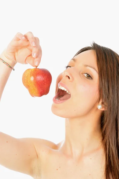 An apple a day keeps the doctor round about (old Italian saying) — Stock Photo, Image