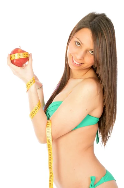 Jabłko dziennie trzyma lekarza z rundy (mówiąc Stare włoskie) — Zdjęcie stockowe