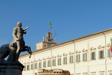 View of Quirinale square with the Fountain - Rome, Italy clipart