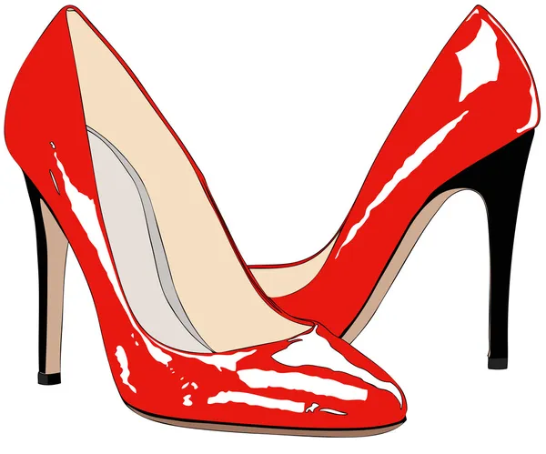 Ein Paar rote Schuhe — Stockvektor