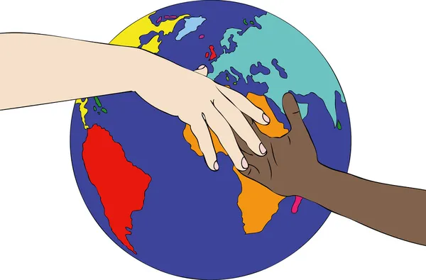 En värld mot rasism — Stock vektor