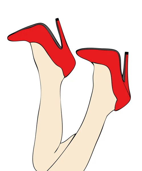 Sensualidad Par Zapatos Tacón Alto — Vector de stock