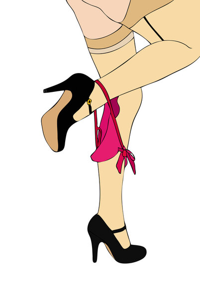 Чувственные ноги и сексуальные трусики
