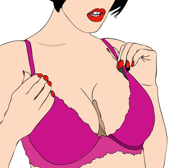 Femme sexy en soutien-gorge — Image vectorielle