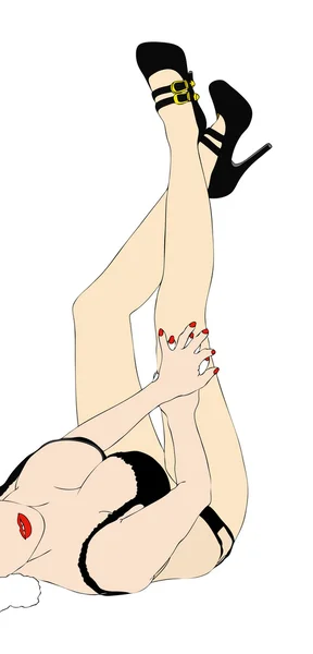 性感高跟鞋的女人 — 图库矢量图片