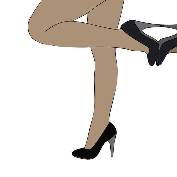 Ноги женщины на высоких каблуках
