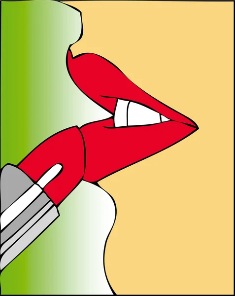 Frau mit Lippenstift 002 — Stockfoto