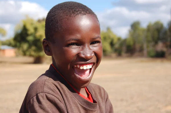 The look of Africa on the faces of children - Village Pomerini — Stock Photo, Image