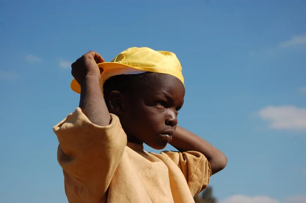The look of Africa on the faces of children - Village Pomerini — Stock Photo, Image