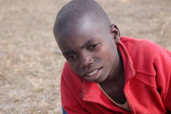 The look of Africa on the faces of children - Village Pomerini — Stock Photo, Image