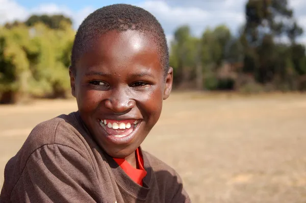 The look of Africa on the faces of children  - Village Pomerini — Stock Photo, Image
