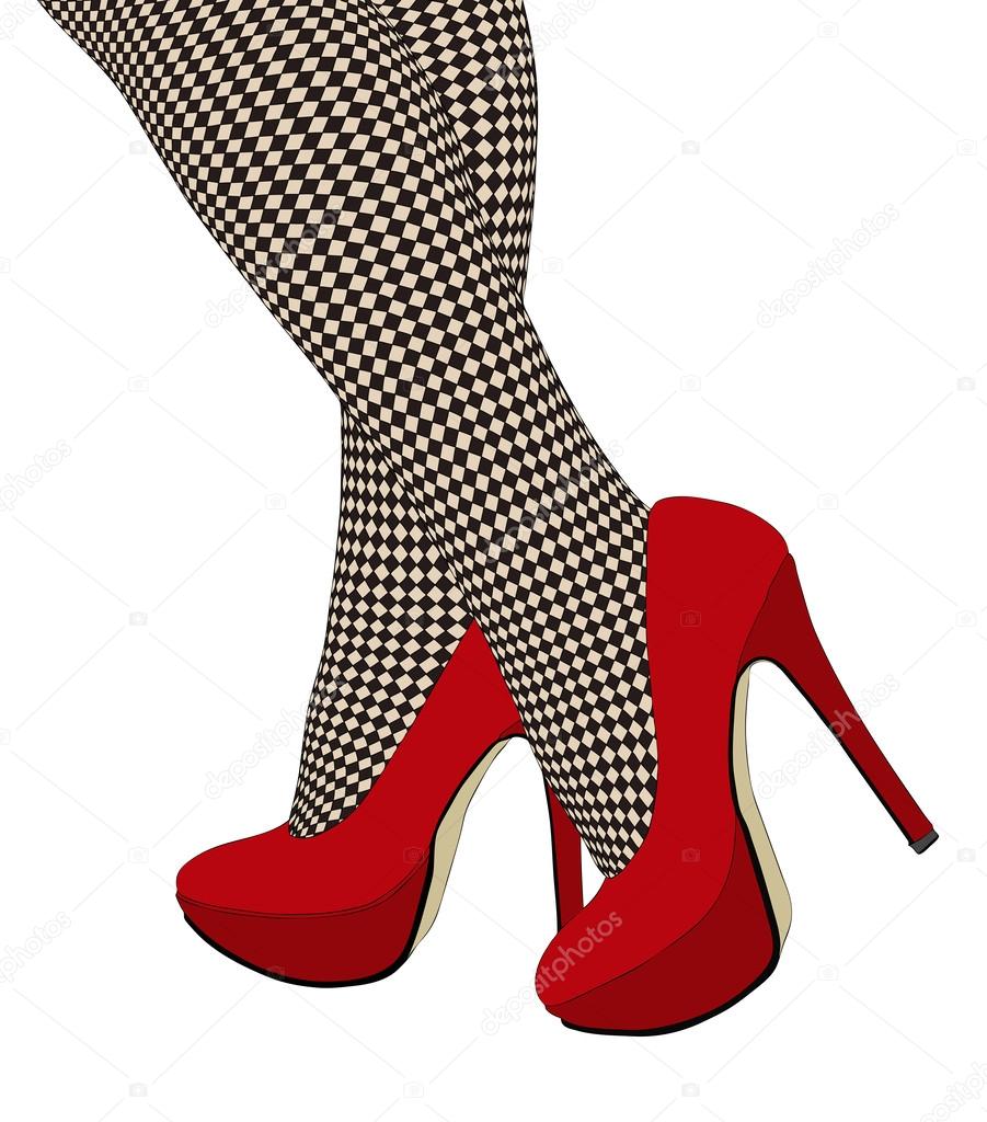 The checkered fishnet stockings