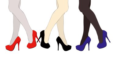 bir kadın çok seksi bir çift ayakkabı ile gösteren resim