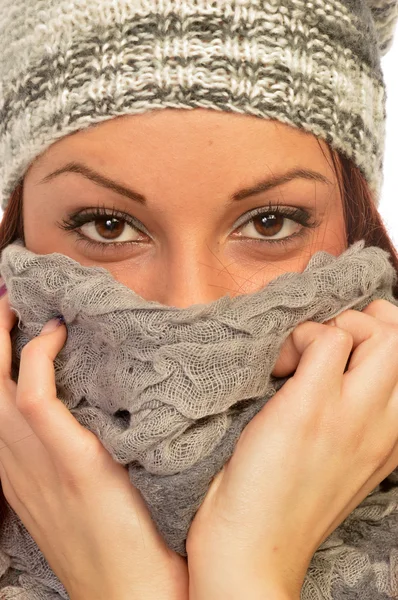 Una mujer vestida de invierno —  Fotos de Stock