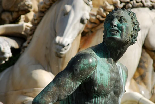 Het standbeeld van piazza della signoria in florence - Toscane - ital — Stockfoto