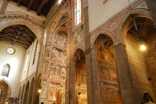 Os afrescos na Igreja de Santa Croce em Florença-Toscana-It — Fotografia de Stock